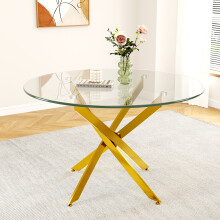 Large Round Tabletop with Stainless Steel Base