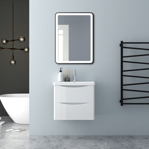 600mm Bathroom Vanity Unit with Basin Cabinet White Full Assembled 1