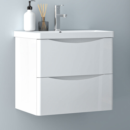 600mm Bathroom Vanity Unit with Basin Cabinet White Full Assembled 2