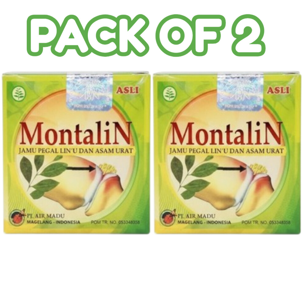 (PACK OF 2) Montalin Herbal Capsules for Bone Strength & Joint Health - Relief from Pain, Gout, Arthritis, Rheumatism, Muscle Aches