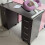 Living And Home Mobile Manicure Table with 1 Cabinet and 4 Drawers, Dark Grey 3