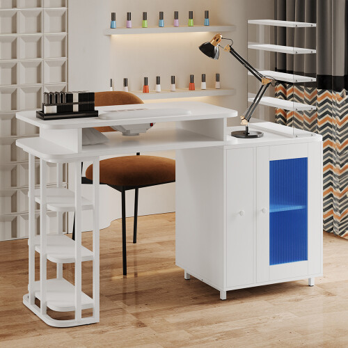 Living And Home Professional Mobile Manicure Table with Built-in Dust Collector 1