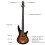 4-String Full Size Electric Bass Guitar w/ Strap Bag 20W Amp 12