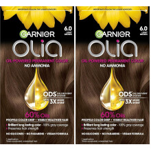 Garnier Hair Color Olia, 6.0 Light Brown Pack of 2
