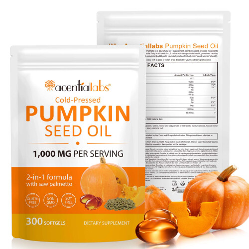 300 Pumpkin Seed Oil Capsules Cold Pressed 1000Mg 1