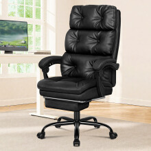 ELFORDSON Office Chair Executive High Back Dual-Padded Recliner Footrest