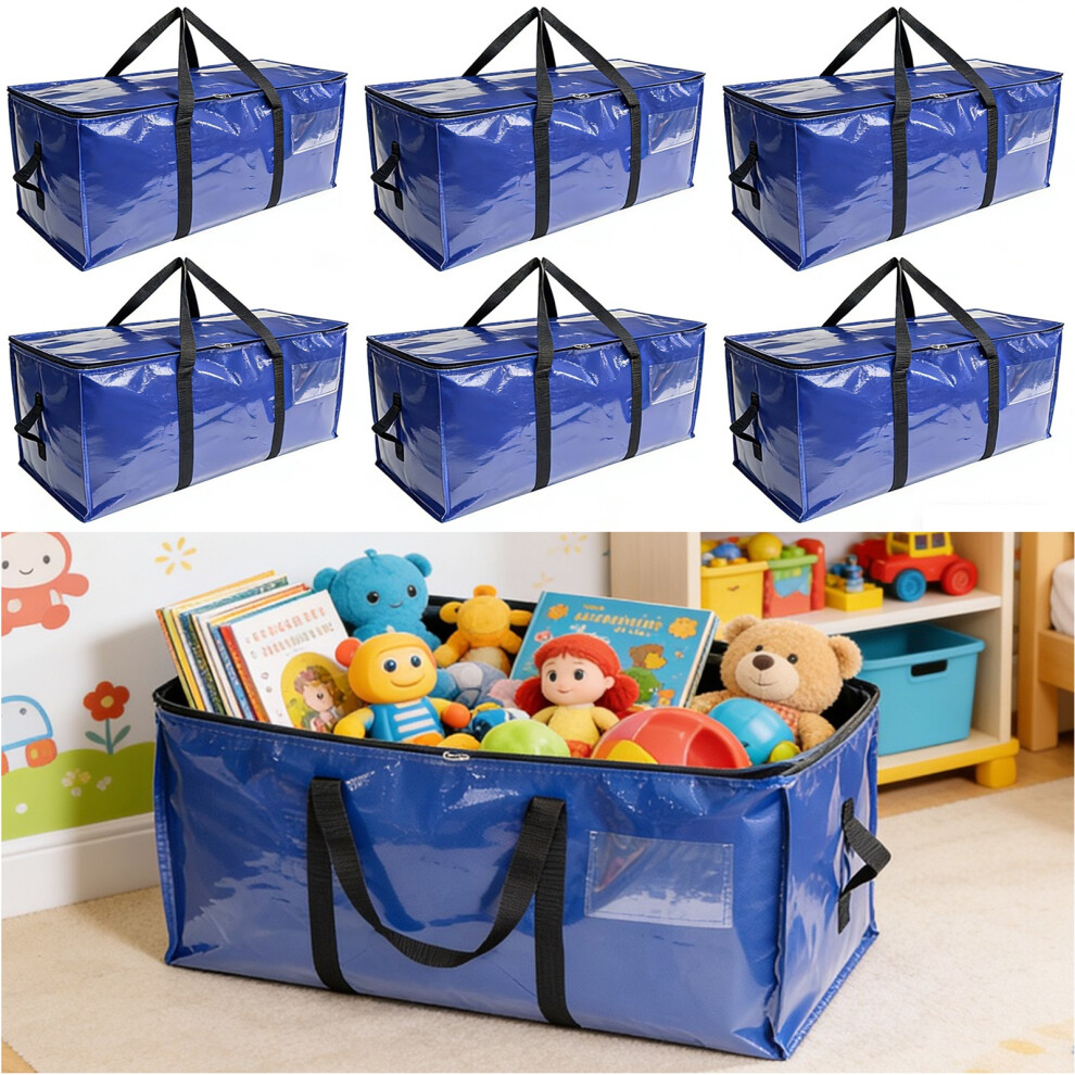 Gr8 Home Set Of 6 Heavy Duty Plastic Clothes Storage Bags