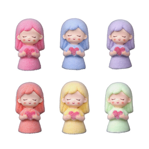 Figurines de filles en forme de cœur, Statues de filles en