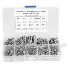 Hex Socket Head Cap Screws Assortment Kit Stainless Steel Material Corrosion Resistant Precision Threads Durable Fastening Easy to Store High Quality