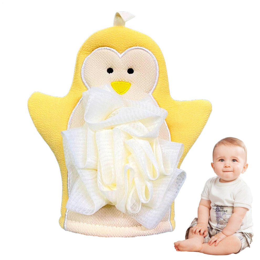 Body Exfoliator Glove Soft Scrubber For Shower Yellow Bathing Accessory Loofah Sponge For Men Women Kids