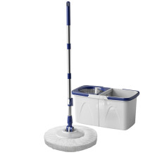 Spin Mop and Bucket Set with Double Bucket System, 360 Rotating Mop, Stainless Steel Handle, Dirty Water Separation