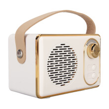 Haut-parleur vintage Bluetooth 5.0 USB/AUX 6 heures d'autonomie - Blanc