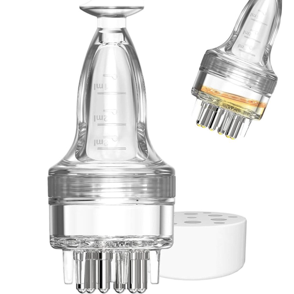 Scalp Massager with Comb for Precise Oil Application and Hair Growth, 3ml Transparent Applicator