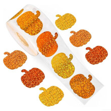 Sparkling pumpkin paster labels Cartoon Style Stickers For Birthdays And Seasonal Events