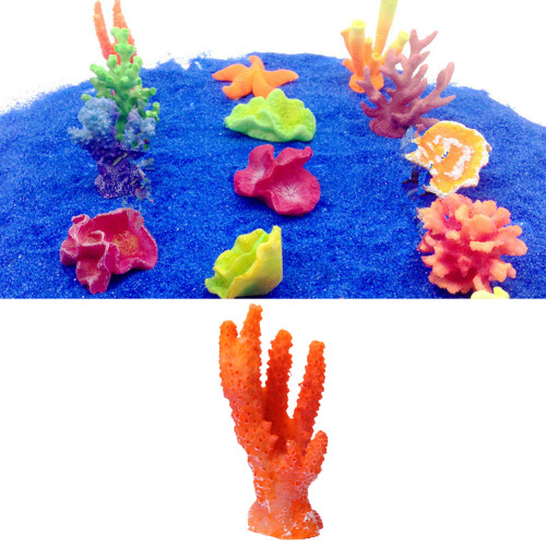 Artificial Coral Decorative Orange Corals Decor for Turtle for 1