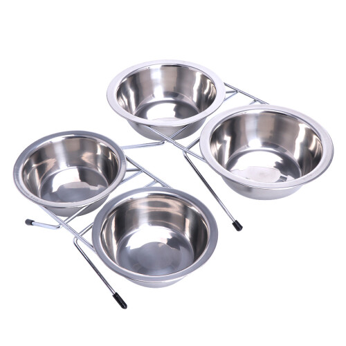 Doppelte Hunde- und Katzennäpfe, Premium-Futter- und-Silber 2