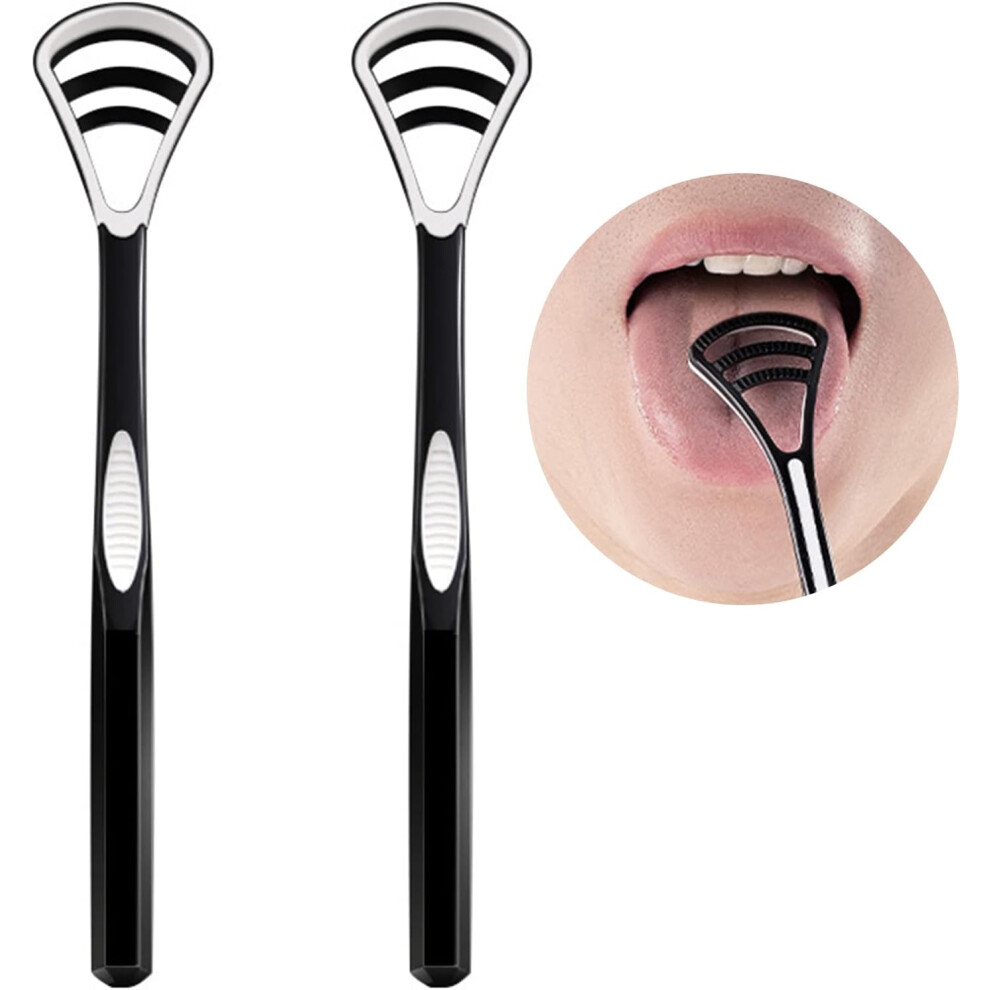 Dental Hygiene Upgrade, Reusable Tongue Scraper for Oral Care, Stainless Steel Tool with Travel Case for Bad Breath Elimination (2 Pieces)