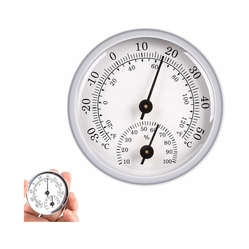 2-in-1 Thermo-hygrometer, High Measurement Accuracy Stainless Steel Hygrometer Gauge for Sauna Thermometer, Ideal for Monitoring Environmental Temper
