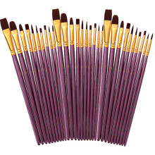 Pinceaux pour enfants et adultes, ensemble de pinceaux professionnels pour peinture acrylique, 30 outils résistants pour vos créations artistiques,