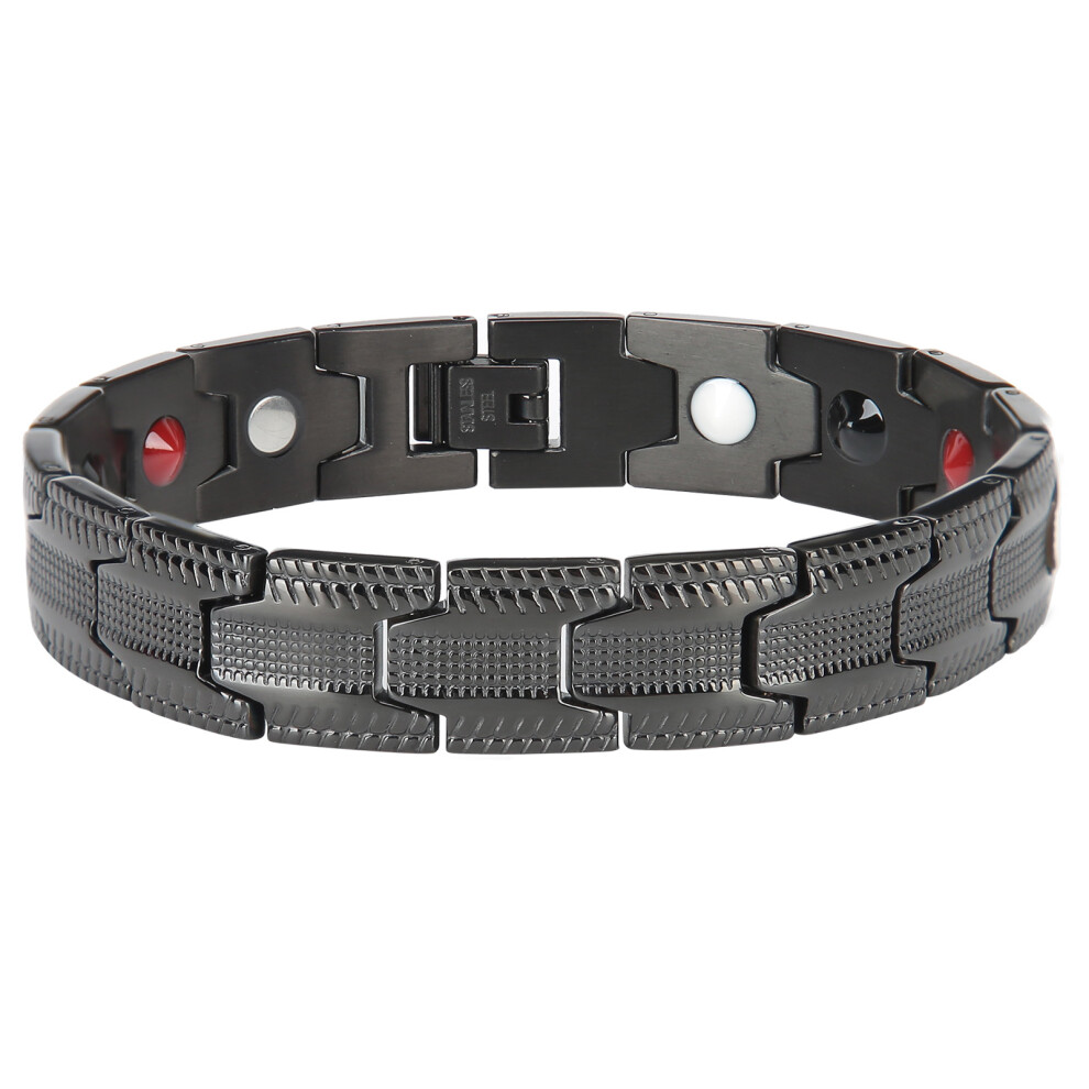 Titanium Steel Magnetic Therapy Bracelet for Unisex, Adjustable Length with Hypoallergenic and Non-Toxic Finish, Corrosion Resistance and Smooth Oute