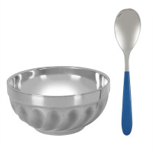 Conjunto de tigelas de aço inoxidável com parede dupla e isolamento térmico, travessa multiuso com escorredor, resistente ao calor e com design