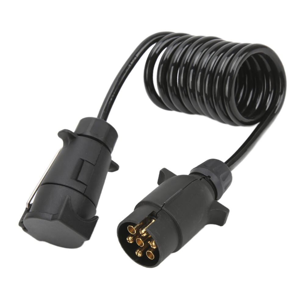 7 Pin Trailer Plug Extension Cord 2M Copper Abs Wire Black 8751377392855