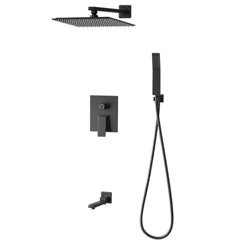 Pressure Rainfall Shower Head Handheld Shower Combo, 12Inch, Concealed Design, Complete Shower System 9187378571651