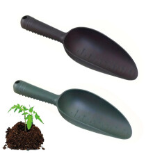 Pack of 2 Reinforced ABS Garden Trowel 30cm with Serrated Root Cutter, Ergonomic Grip, BPA Black and Ink Green
