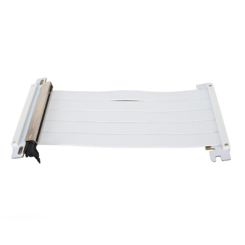 Câble riser PCIe 4.0 X16, 128 Gbps, 40 cm, blanc, flexible, extension GPU