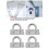 Stainless Steel Eye Plate Ceiling Wall Mount Hardware 4Pcs Enclosed Hook 7