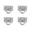 Stainless Steel Eye Plate Ceiling Wall Mount Hardware 4Pcs Enclosed Hook 13