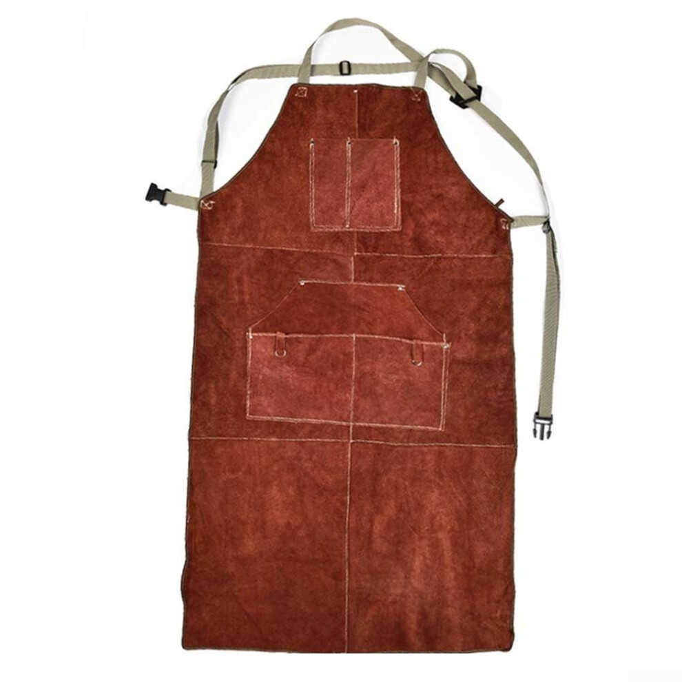 Leather Welding Apron With 6 Pockets Heavy Duty Crossback Design Blacksmithing And Gunsmithing 9347817802061