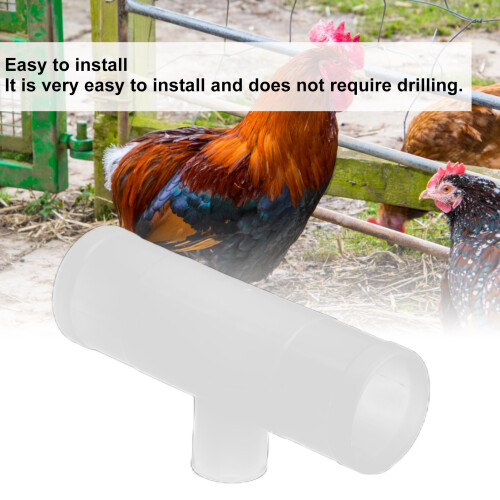 20Pcs PP Plastic Leak-Proof Chicken Waterer Tee Fitting G1/2 for Poultry Breeding 2