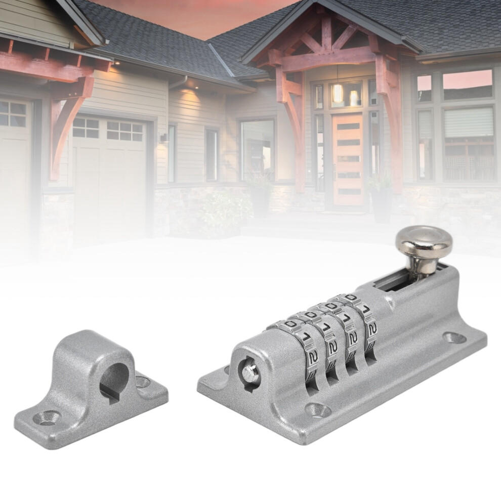 Rust-Resistant 4-Digit Combination Bolt Lock Silver For Pool Farm & Fence Gates 7671377398736