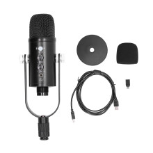 Condenser Microphone for Precise Audio Capture, Equipped with Cardioid Pickup and Volume Control, Ideal for Streaming, Podcasting, and Studio