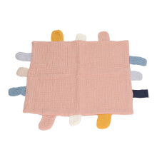 Baby Tag Security Blanket Rosa 24x24cm Morbido Cotone Sollievo dall'Ansia