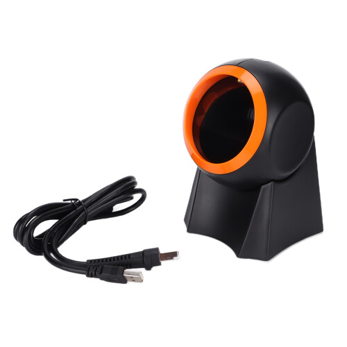 Barcode Reader Scanner USB Wired, Hands Free Barcode Scanner with Plug And Play 2D 1D Screen Scan Desktop for Supermarket Retail Store POS System (Inf