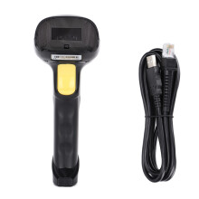 CCD-Rotlicht-Barcodescanner mit Kühlung, drahtloser Funktion, hoher Lesegeschwindigkeit, elegantem Design, drei Scanmodi und USB-Schnittstelle.