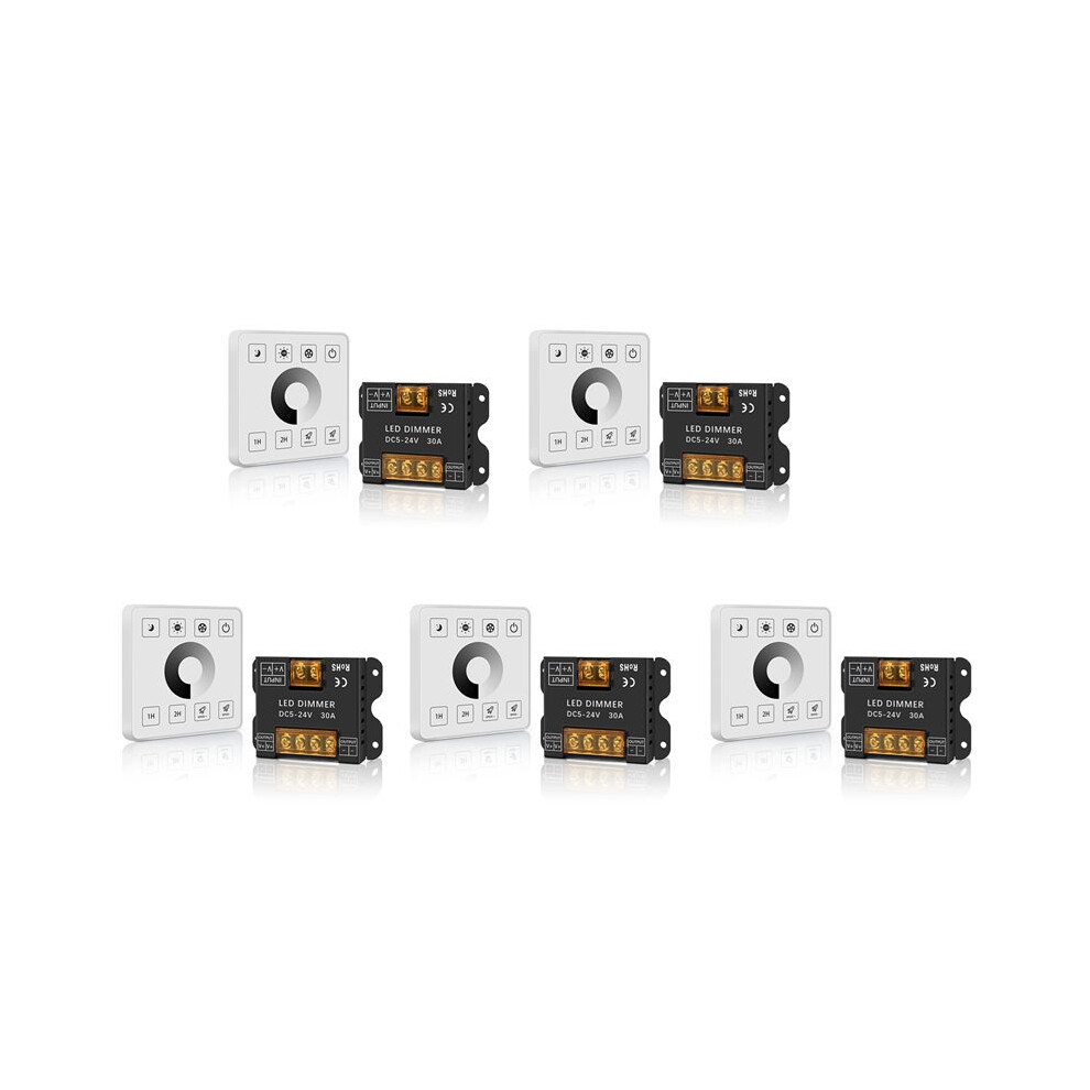 5X Rf Wireless Wall- Mounted Touch Panel Dimmer Control For Dc5-24V 30A Single Color Led Strip Lighting 6133214615075