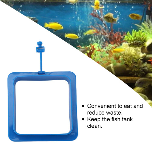Square Plastic Fish Feeding Ring, 10cm Floating Feeder with Suction 2