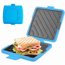 Microwave Sandwich Maker NonStick Silicone Toastie Press with Quick 3D Grilling Blue