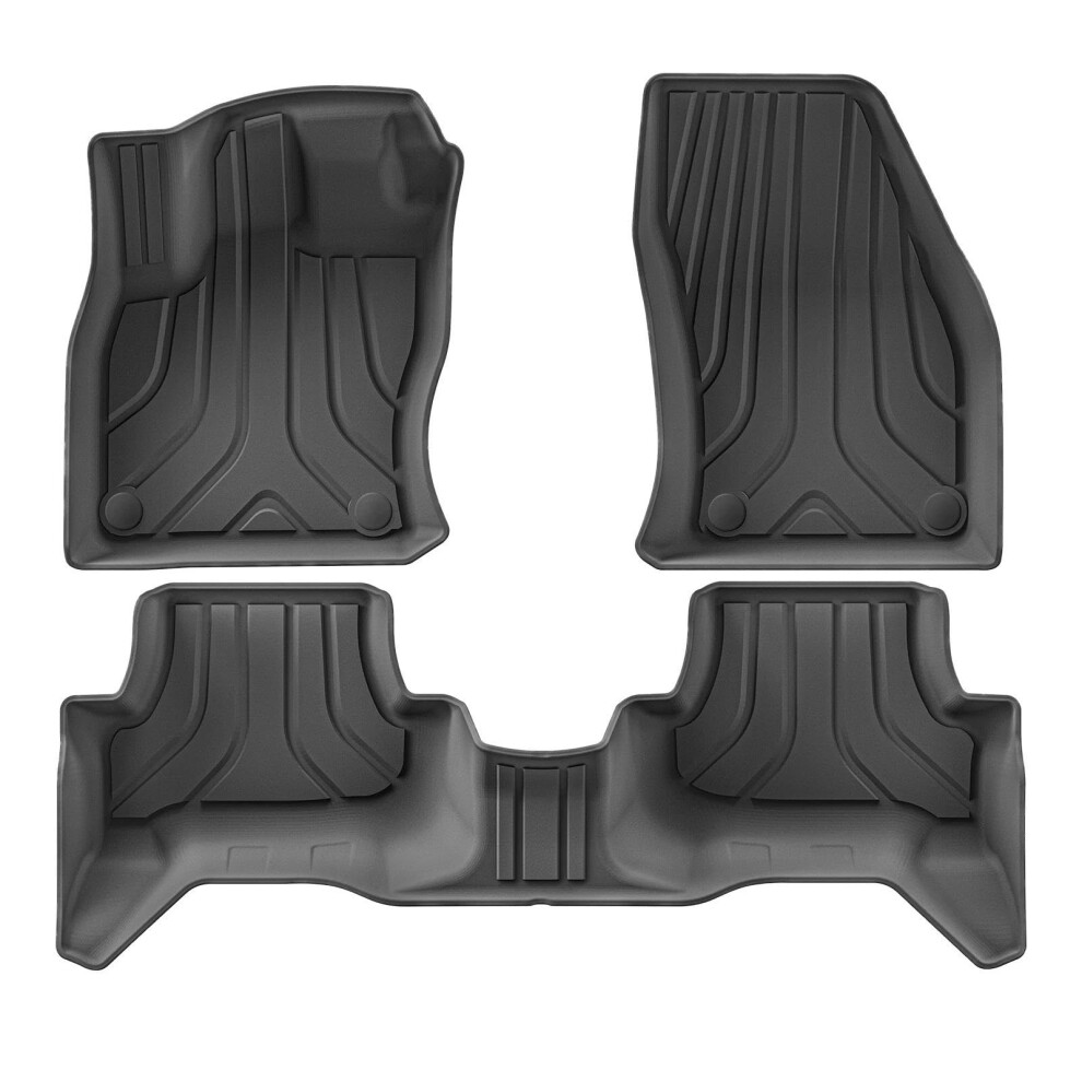 Tpe Car Floor Mats 20182024 All Weather Waterproof Nonslip Cargo Liner Full Set For Vw Troc Black 9199774211710