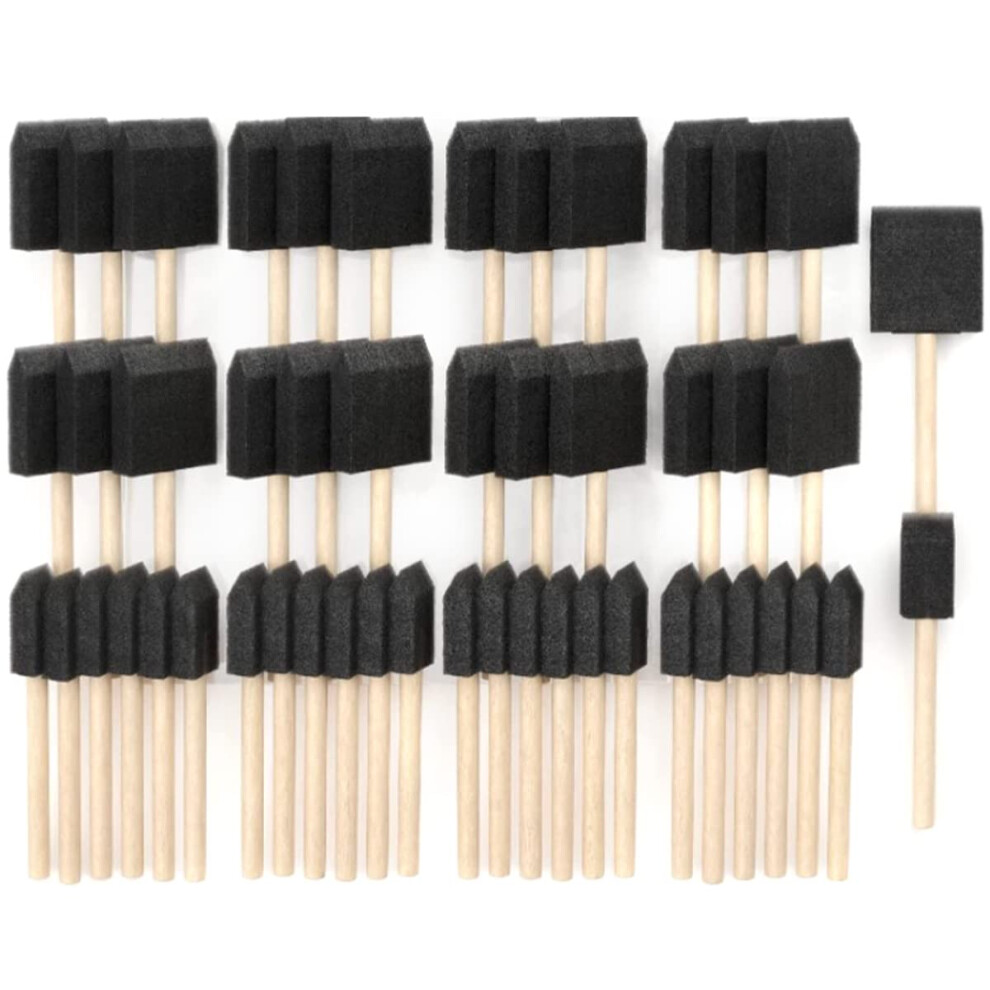 50 Piece Foam Paint Brush Set Wood Handle, 2 Sizes For Painting, Glue, Varnish, Enamel, Wood Stain, Sponge Brushes 9187378573211