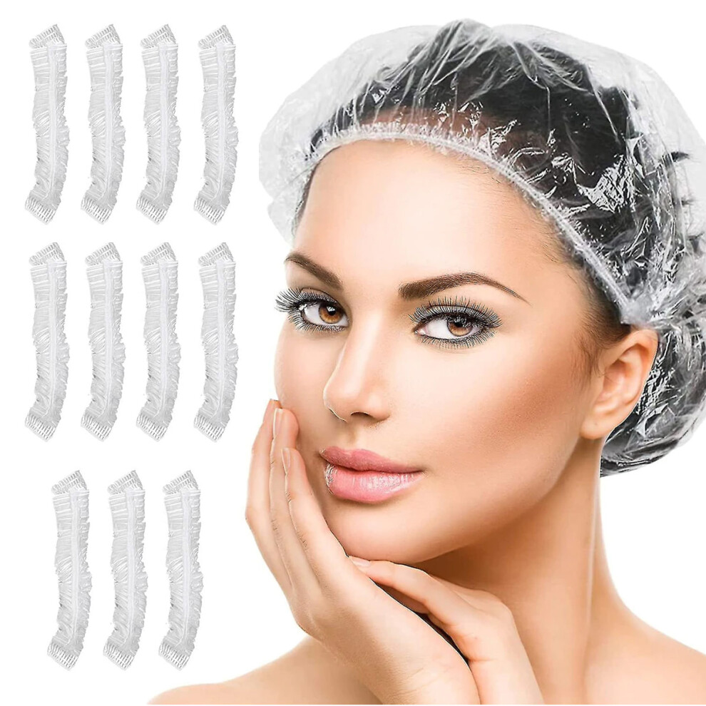 Disposable Shower Caps, The Ultimate Solution For Hygiene, Large Thick And Clear, Waterproof With Excellent Elasticity, Disposable Plastic Hair Caps