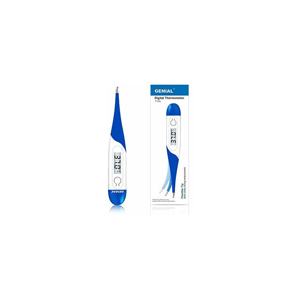 Waterproof and Easy to Clean Thermometer, Flexible Tip for Comfort, Accurate Fever Detection, Fast Read Digital Thermometer, Convenient and Portable