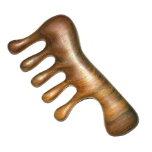 Wooden Scalp Massager Comb for Hair Growth, Wide Tooth Long Handle Wooden Gua Sha Head Comb