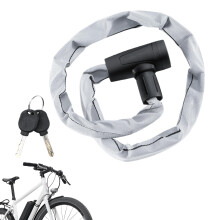 Chain Lock AntiReflective Lock With Key 2.5 Ft Chain Padlock WeatherResistant For Bicycle, Motorcycle, Gate, Fence