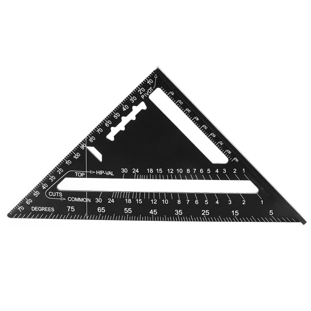 Triangular Ruler 7Inch Aluminum Carpenter Square 90Degree 45Degree Angle Tool For Woodworking, Construction, Framing 9382693559975