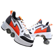 DoubleRow Deform Wheel 2In1 Removable Pulley Skates Invisible Roller Skate Orange Size 40