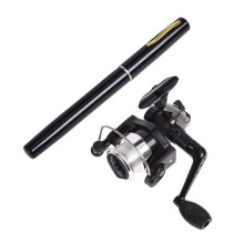 Winter Outdoor Fishing Rod Mini Pen Appearance Portable Rotating Wheel Black Compact Fishing Rod Accessory